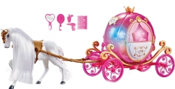 Cavallo e carrozza rosa con musica e luci