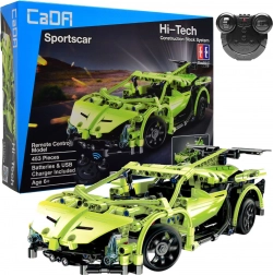 Set di costruzione CADA auto sportiva RC 32 cm, verde, 453 pezzi