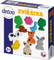 Set di animaletti in legno in scatolina