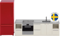 Set cucina per casa delle bambole basic con frigorifero Lundby