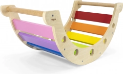 Ponte a dondolo montessori in legno 2-in-1 Viga – dondolo arcobaleno