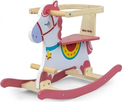 Cavalluccio a dondolo in legno con schienale MILLY MALLY Lucky, rosa