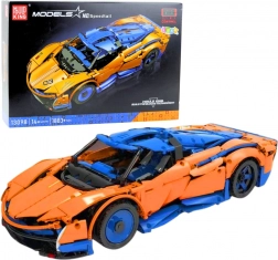 Set di costruzione auto sportiva telecomandata, 1883 pezzi – blu‑arancione