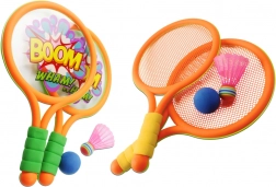 Racchette da badminton per bambini Dinosauri Arancione Verde