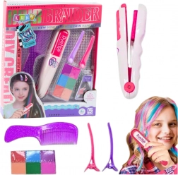 Set per colorare i capelli per bambini con mini piastra e gessetti colorati