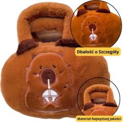 Borsa di peluche con capibara e tazza marrone 20 cm