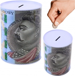 Salvadanaio in metallo con banconota 500 PLN 16 × 12 cm