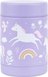 Contenitore isolato in acciaio inox A Little Lovely Company per alimenti con unicorni e arcobaleno