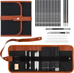 Set professionale per schizzi e disegno in astuccio (31 pezzi)