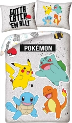 Set di biancheria da letto per bambini Pokémon grigio 140 × 200 cm