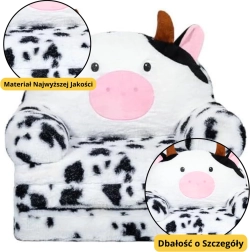 Poltrona Letto per Bambini Mucca 3-Livelli Bianco-Nero