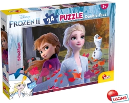 Frozen puzzle bifacciale 24 pezzi da colorare