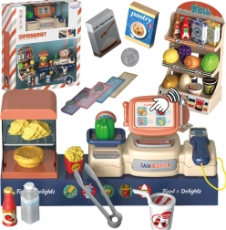 Woopie supermercato per bambini con scanner e cassa, 42 pezzi