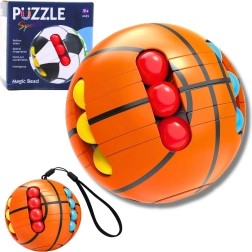 Sfera logica sensoriale con perline – giocattolo fidget rompicapo arancione per bambini