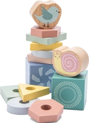 Gioco Montessori in legno per impilare, ordinare e contare