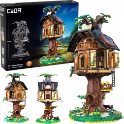 Set di costruzione CADA Tree House Library – biblioteca nella casa sull’albero con luci LED, 1808 pezzi