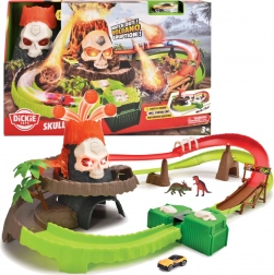 Pista da corsa Dickie Toys Vulcano Teschio con luci e suoni + macchinina in metallo 1:64