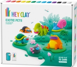 Hey Clay plastilina – animali esotici, set da 15 vasetti