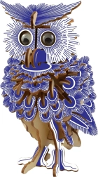 Woodcraft puzzle 3D in legno - Gufo Colorato