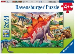 ravensburger mondo dei dinosauri puzzle 2×24 pezzi