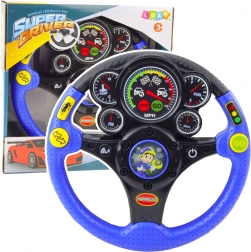 Volante interattivo per bambini con effetti di luci e suoni blu