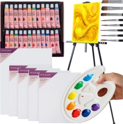 Set da pittura creativo XXL Maaleo 41 pezzi con cavalletto