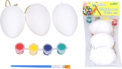Uova da colorare 5 × 8 cm, set 3 pz con colori e pennello