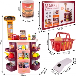 Supermercato con accessori, 44 pezzi
