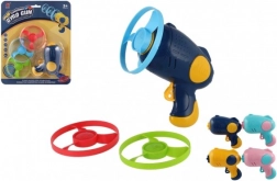 Eliche a scatto con pistola di lancio, 3 pezzi, plastica, mix di colori