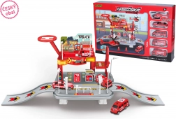 Stazione dei vigili del fuoco con auto ed elicottero – confezione in ceco