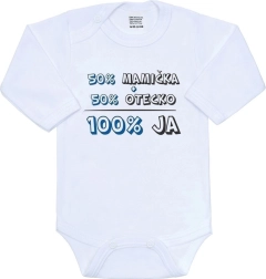 Body neonato New Baby 50% mamma + 50% papà - 100% io blu