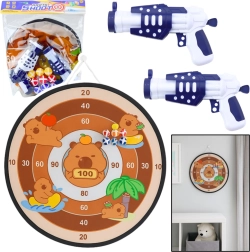 Gioco bersaglio per bambini con capibara, pistolette e palline in velcro 73,5 cm