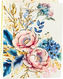 Borsa regalo con fiori e elementi dorati