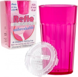 Reflo bicchiere da allenamento infrangibile per bambini con regolazione del flusso, rosa