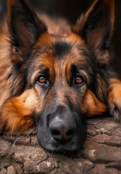 Pittura diamantata pastore tedesco a riposo 30 × 40 cm