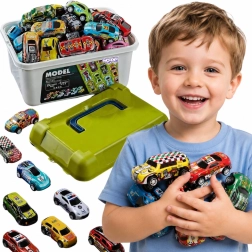 Set Woopie di auto da corsa in valigetta con mappa - 50 pezzi