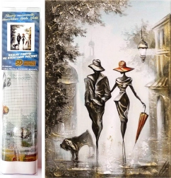 Pittura diamantata Passeggiata romantica 30x40 cm