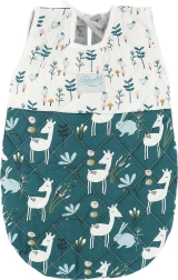 Sacco nanna per bambola 36–40 cm PETITCOLLIN, verde e bianco