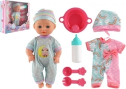 Bambola bebè con corpo rigido e accessori, 25 cm