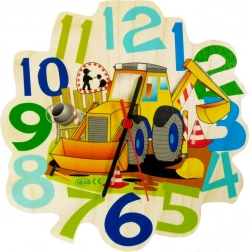 Hess Orologio in legno per bambini Escavatore
