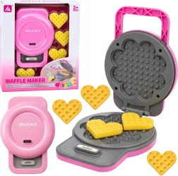 Piastra per waffle per bambini con effetti di luce e suono, rosa