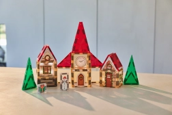 Cleverclixx set da costruzione magnetico calendario dell'Avvento Villaggio di Natale – 46 pezzi