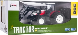 Trattore RC con caricatore frontale, rosso 1:24