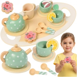 Set da tè in legno per bambini verde Kruzzel