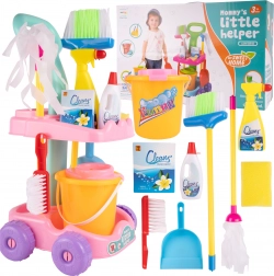 Set per le pulizie su carrello con secchio per bambini