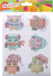 set creativo adesivi diamond gufi