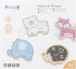 PolarB animali da infilare – set in legno per lo sviluppo della motricità fine