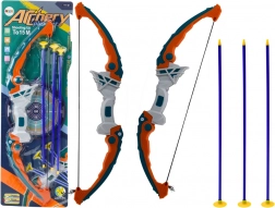 Arco per bambini con frecce a ventosa verde‑arancione, 3 pz