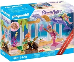 Set di figurine di sirene con tesoro e delfino