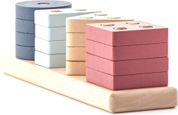 Cubika Pastel Smistamento forme V – puzzle in legno 17 pezzi